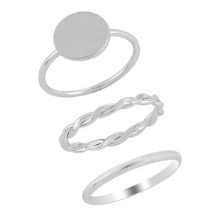 Silver Stackable Rings (Size 6)