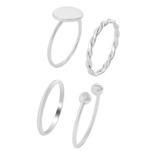 Silver Stackable Rings (Size 6)