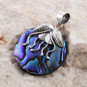 Sterling Silver Abalone Shell Pendant - WHIMSICALIA